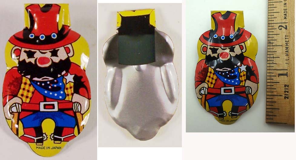 Set of Three Vintage Japanese Tin Clickers-Clown, Pirate, Sheriff - Ruby  Lane